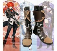 Costume cosplay Diluc Genshin Impact costume scarpa stivali barca