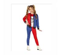 Costume Cosplay Harley Queen Rossoblu Rock Diva Halloween Joker CARNEVALE