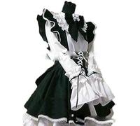 Costume Cosplay Maid Dress Cameriera Donna Anime Abito con Grembiule Taglia S