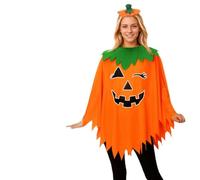 Costume cosplay mantello da zucca per feste e Halloween. Vestito versatile con funzioni luminose al buio e fascia per esperienze indimenticabili di gioco di ruolo (arancione, taglia unica)