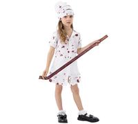 Costume cosplay per feste di Halloween Vestito in stile gotico casalingo con macchie di sangue Set completo per tutte le stagioni, perfetto per eventi a tema e celebrazioni (rosso, M)