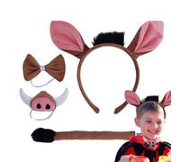 Costume cosplay - Set di coda da naso per le orecchie, in tessuto traspirante, morbido e confortevole accessorio per bambini e adulti | feste di Halloween, spettacoli sul palcoscenico, costume vera
