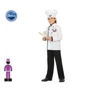 Costume cuoco chef bambino vestito divisa bianca e nero cucina carnevale