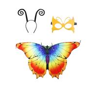 Costume Da 3 Pezzi Di Ali Di Farfalla Colorate, Costume Da Farfalla, Mantello Da Farfalla, Ali Per Costume Di Halloween, Costume Da Cartone Animato, Costume Per Bambini