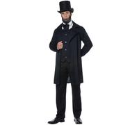 Costume da Abraham Lincoln per adulti, nero, X-Small