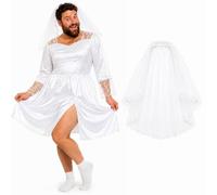 Costume da addio al celibato da uomo, abito da sposa bianco | Costume da uomo per addio al celibato, abito da sposa, addio al celibato e abito da sposa