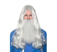 Costume Da Adulto Con Parrucca E Barba Da Mago Grigio | Taglia Unica