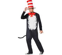 Costume Da Adulto Del Gatto Con Il Cappello Di Dr Seuss