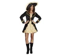 Costume Da Adulto Fever Swashbuckler Nero/Oro Taglia Media