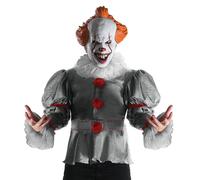 Rubies Costume Pennywise Deluxe per adulti, Camicia e maschera, Oficiale Warner Bros IT per halloween, carnevale e cumpleanno