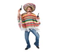 Costume Da Adulto Poncho Messicano Arcobaleno