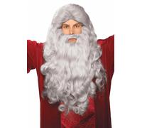 Costume Da Adulto Set Parrucca E Barba Grigia