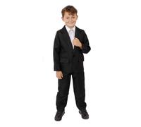 Costume da agente segreto per bambini, vestito nero, 2 pezzi, con giacca e pantaloni, perfetto per fantascienza, film a tema e Halloween