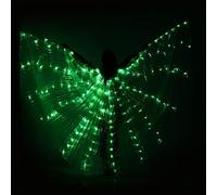 Costume da ali a LED arcobaleno, mantello a LED per ali da ballo luminose con aste telescopiche, per bambini e adulti, danza del ventre, carnevale, feste e spettacoli di circo, effetti di luce