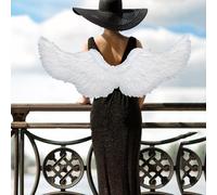 Costume da ali d'angelo piumate per bambini con cinghie elastiche 31,5x15,7