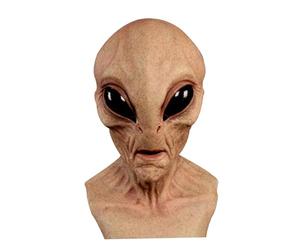 Costume da alieno in lattice testa piena | copricapo per Halloween cosplay | Maschera realistica per adulti | Creepy Party Prop for Carnival Events | Accessorio a tema alieno per costume