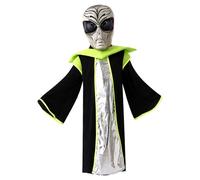 Costume da Alieno, Maschera aliena realistica per Bambini con Morbida Tunica, Divertenti Costumi di Halloween per Feste di Cosplay, Adatto a Bambini di Altezza Compresa tra 125 e 135 cm.