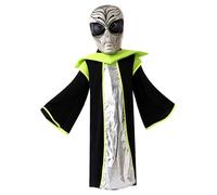 Costume da Alieno per Bambini, Maschera aliena realistica con Morbida Tunica, Divertente Costume da Spettacolo di Halloween per Bambini, Festa di Cosplay, Adatto per Un'Altezza di 125-135 cm.
