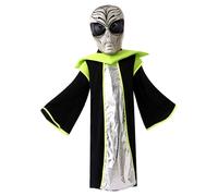 Costume da Alieno per Bambini, Maschera aliena realistica con Morbida Tunica, Divertente Costume di Halloween per Bambini, Festa in Maschera, Adatto per Un'Altezza di 115-125 cm