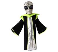 Costume da Alieno per Bambini, Maschera aliena realistica con Morbida Tunica, Divertente Costume di Halloween per Bambini, Festa in Maschera, Adatto per Un'Altezza di 105-115 cm