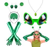 Costume da alieno per Halloween, 6 pezzi, con fascia e occhiali da sole | Parole chiave di categoria 3, sottotitoli dei migliori punti di vendita del concorrente, parole chiave della soluzione