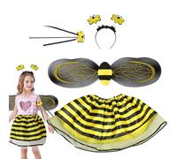 Costume da ape per bambini - Costume da calabrone per vestire, costume da insetto a strisce gialle | Accessori di Halloween carini, vestiti per feste di Halloween, ali d'api e set di antenna, costume