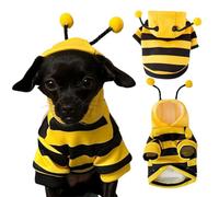 Costume da ape per cani, con cappuccio, divertente cappotto per cani di taglia piccola e media, cucciolo, chihuahua, Yorkie, feste di Halloween, cosplay, nero e giallo (M)
