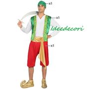 Costume da arabo adulto vestito carnevale vesrtito multicolore saudita