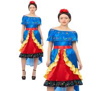 Costume Da Artista Deluxe Frida Kahlo Abito Elegante Spagnolo