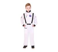 Costume da astronauta bianco per bambini, taglia L, tuta intera, stile NASA, per la Giornata mondiale del libro, Halloween e progetti scientifici scolastici