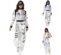 Costume da astronauta da uomo e donna, in argento, astronauta, tuta spaziale, costume da astronauta, astronauta, spazio alieno, stella, api, viaggio nel tempo, scienziato 2026