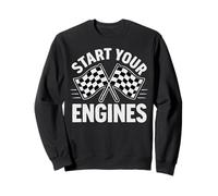 Costume da Auto da Corsa Start Your Engines Vintage Check Flag Felpa