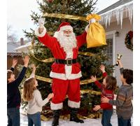 Costume Da Babbo Natale - Cappello Parrucca E Barba Di Babbo Natale | Vestito Per Feste E Giochi Di Ruolo | Per Donne E Uomini Casa Inverno Vacanza Raduno Scolastico Spettacolo All'aperto E Sul Palco