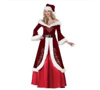 Costume Da Babbo Natale Costume cosplay di Natale Abito da Babbo Deluxe Uniforme rosso in velluto for donna Uomo Gioco ruolo for adulti Set for feste(XL,Women Style B)
