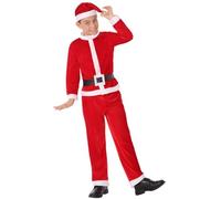 ATOSA - Costume di Babbo Natale per Bambino, Costume Rosso, Taglia 7-9 Anni, Set Completo con Cappello, Giacca, Cintura e Pantaloni, Perfetto per Feste e Celebrazioni Natalizie