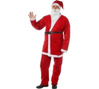Costume da Babbo Natale in feltro taglia unica 5 pezzi costume, cappello, barba,
