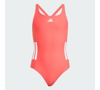 adidas Fille 3-Stripes C-Back Swimsuit Kids, Semi Lucid Red/White, 11-12 Years