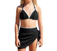 Costume da bagno a due pezzi Bikini per ragazze ideale per feste in piscina e giornate in spiaggia in estate, Le Noir, 8-9 Anni
