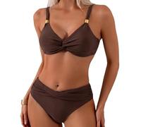 Costume da bagno a due pezzi dal design moderno da donna con struttura in nylon adatto per prendere il sole e l'acqua