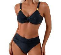 Costume da bagno a due pezzi dal design moderno da donna con struttura in nylon adatto per prendere il sole e l'acqua