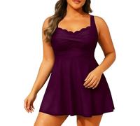Costume da Bagno Allacciato al Collo con Incrocio sul Davanti qualità Push Lusso Comode Marca Belli Abbondante Rapida Nera Line Pois Piume 6XL Moderno Comodi Coordinati Obesi Famose Sito