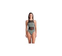 Costume da bagno arena mesh panels vent back donna verde