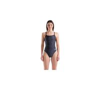 Costume da bagno arena snakeskin con scollo a v nero da donna