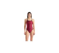 Costume da bagno arena snakeskin con scollo a v rosso nero da donna