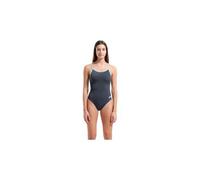 Costume da bagno arena team con retro in pizzo tinta unita grigio blu da donna