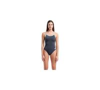 Costume da bagno arena team con retro in pizzo tinta unita grigio blu da donna