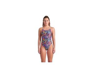Costume da bagno arena vivid repeat lace plus back donna grigio multicolore