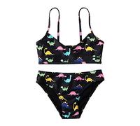 Costume da Bagno Bambina 2 Pezzi Dinosauri Sportivi Stampe Bikini A Vita Alta Costumi da Bagno Costume Bambina Spiaggia Costume Ragazza 5-12 Anni (Yellow, 8-9 Years)