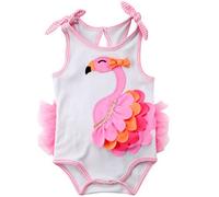 Costume da Bagno Bambina Bikini Stampa Marino a Cartoni Flamingo 3D Neonata Costume Intera da Mare Spiaggia Bambina Ragazza (Rosa, 0-3 Months)