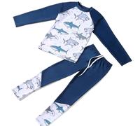 Costume da Bagno Bambino, Costume da Bagno Rash Guard a Maniche Lunghe per Ragazzi, UPF 50+, Due Pezzi Separati per Nuoto e Surf
